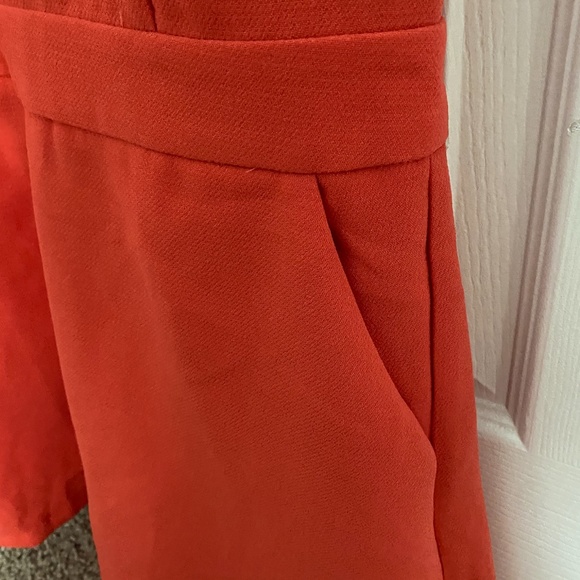 Coral High-Neck Romper with Ruffle Neckline - Picture 5 of 5